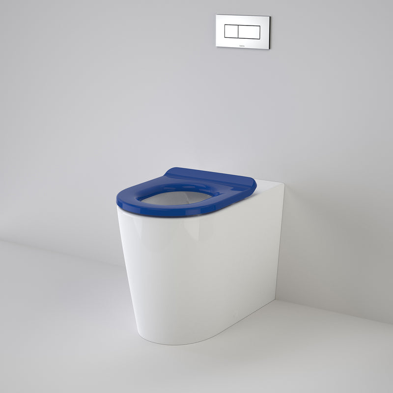 Caroma Liano Cleanflush® Invisi Series II® Easy Height Wall Faced Suite with Liano Care Single Flap Seat Sorrento Blue with GermGard® - Sydney Home Centre