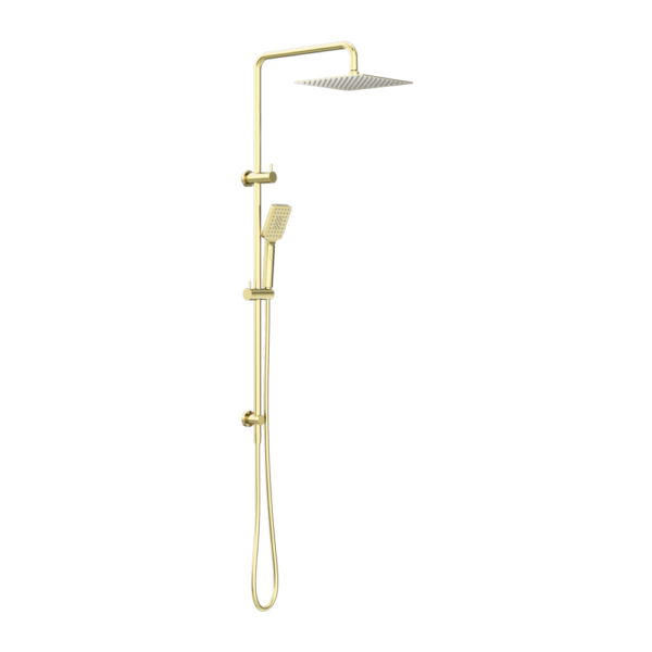 Nero Square Project Twin Shower Brushed Gold - Sydney Home Centre