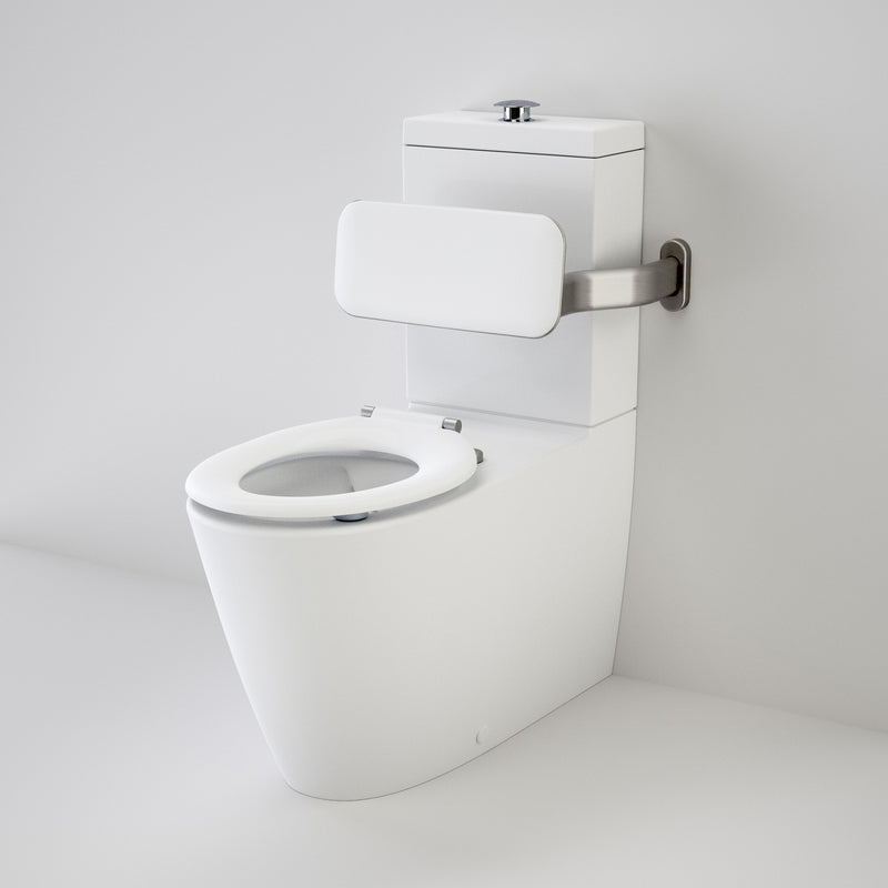 Caroma Care 800 Cleanflush® Wall Faced Suite with Backrest and Caravelle Care Single Flap Seat White with GermGard® - Sydney Home Centre