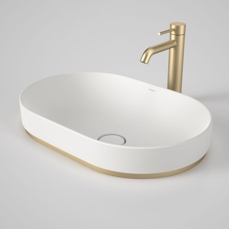 Caroma Liano II 530mm Pill Basin Dress Ring PVD Brushed Brass - Sydney Home Centre