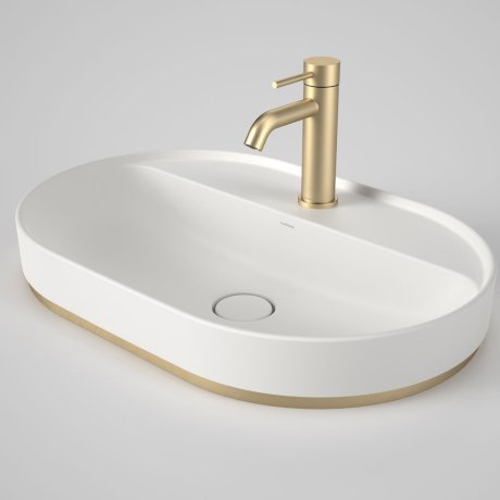 Caroma Liano II 600mm Pill Basin Dress Ring PVD Brushed Brass - Sydney Home Centre