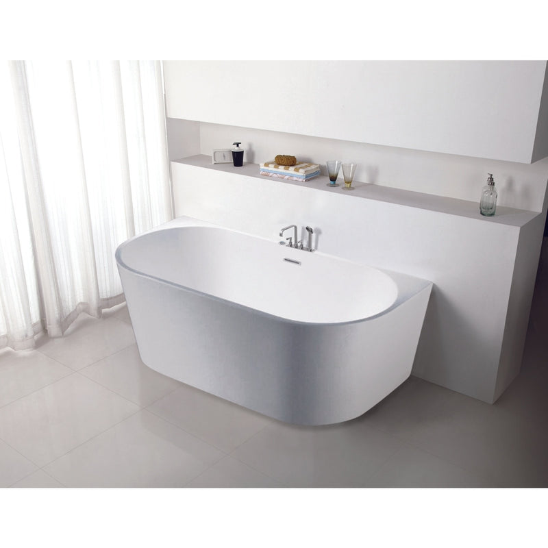 Poseidon Elivia Back To Wall 1490mm Bathtub with Overflow - Sydney Home Centre
