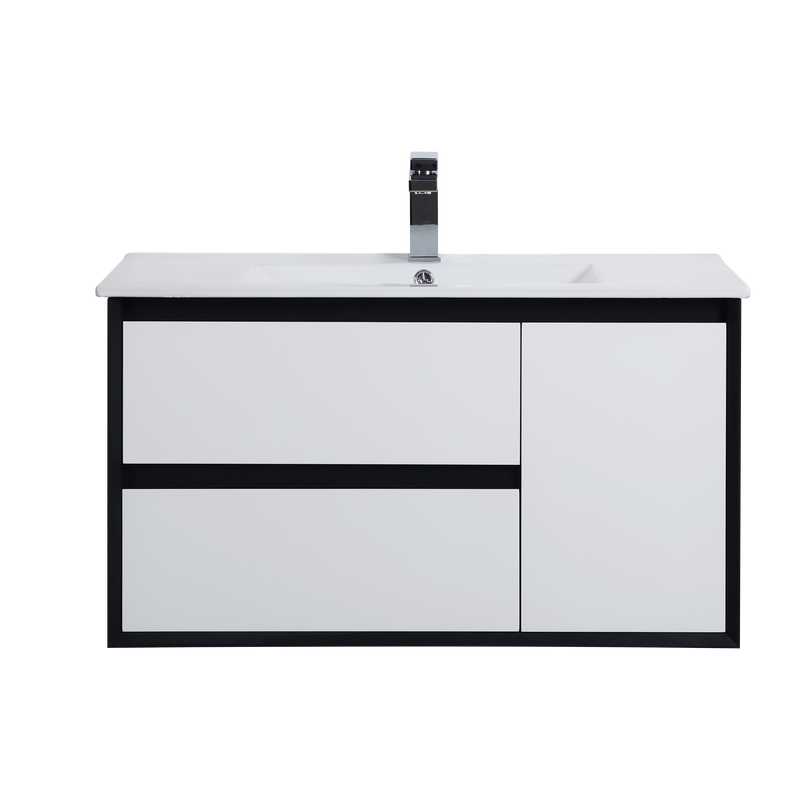 Poseidon Petra 900mm Wall Hung Left Drawer Cabinet with Ceramic Top - Sydney Home Centre