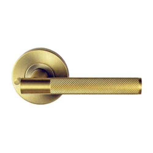 Nidus Domici Knurled Privacy Lever 63mm Rose Stainless Steel Satin Brass - Sydney Home Centre