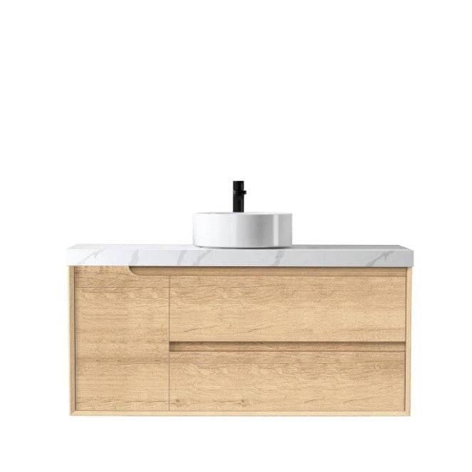 Otti Byron 1200mm Wall Hung Vanity Natural Oak (60 Stone Top) - Sydney Home Centre
