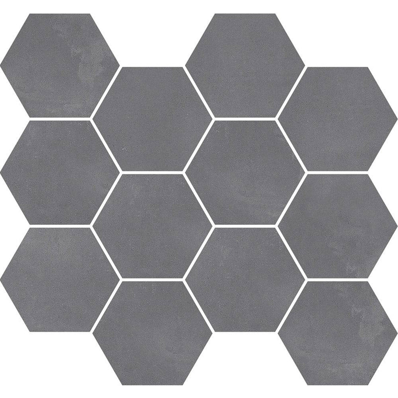 Vogue Grey Hexagon Mosaic 254x317 Matte - Sydney Home Centre