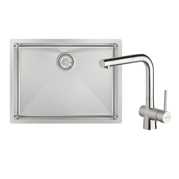 Abey Alfresco 540 Large Bowl Sink With Drain Tray & Laios Kitchen Mixer - Sydney Home Centre