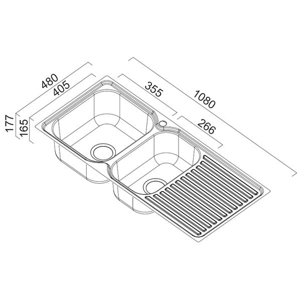 Abey Entry 1 And 3/4 Bowl Sink (Left Drainer) - Sydney Home Centre