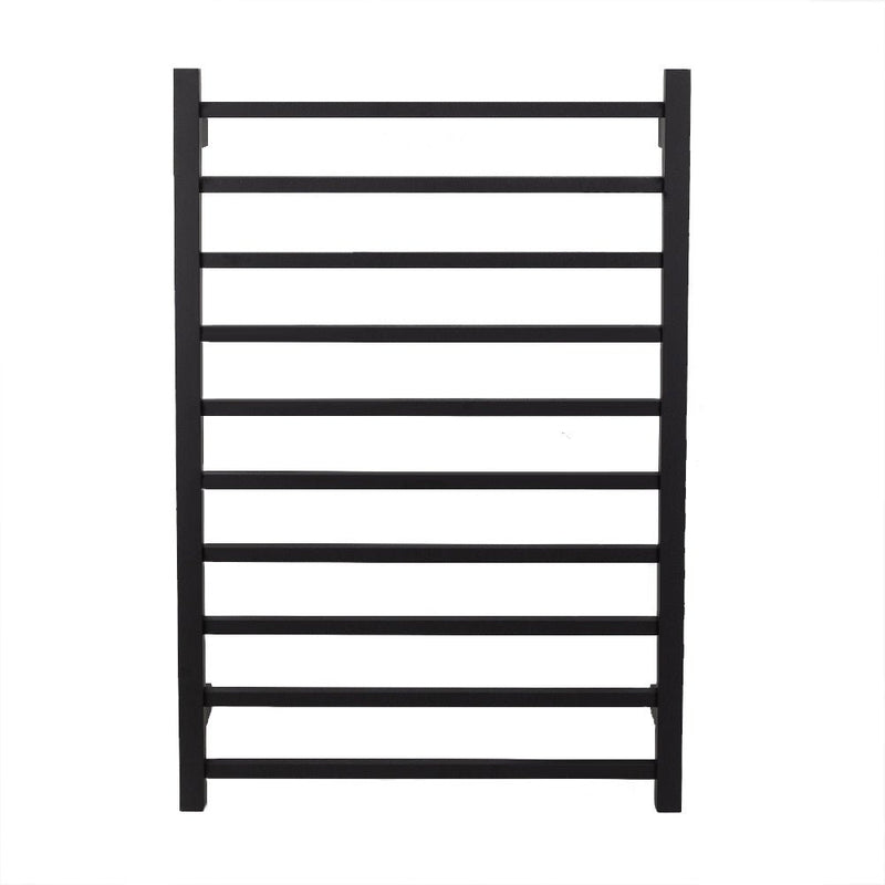 Aguzzo EZY FIT 600mm x 920mm Square Tube Dual Wired Heated Towel Rail Matte Black - Sydney Home Centre
