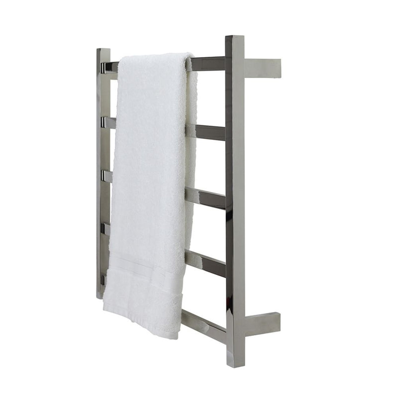 Aguzzo EZY FIT 750mm x 700mm Flat Tube Dual Wired Heated Towel Rail Polished Stainless Steel - Sydney Home Centre