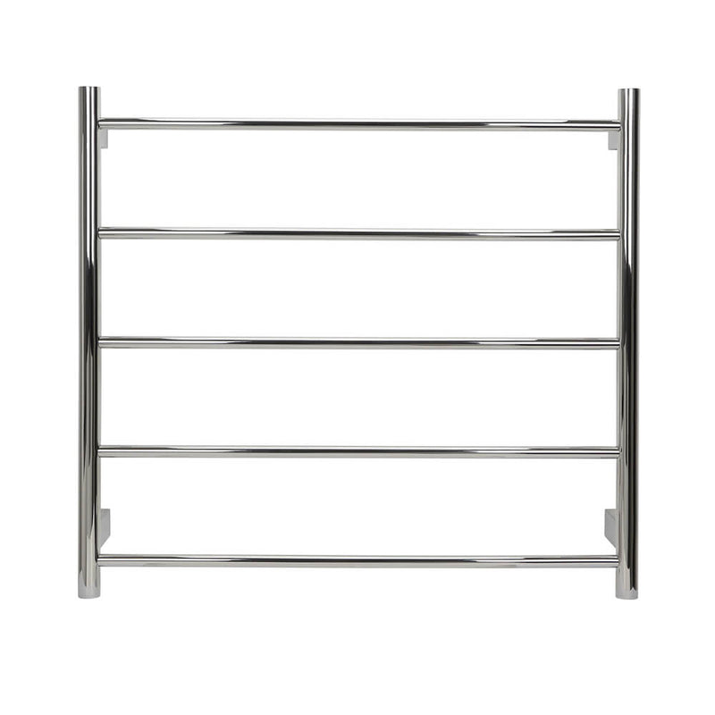 Aguzzo EZY FIT 750mm x 700mm Round Tube Dual Wired Heated Towel Rail Brushed Nickel - Sydney Home Centre