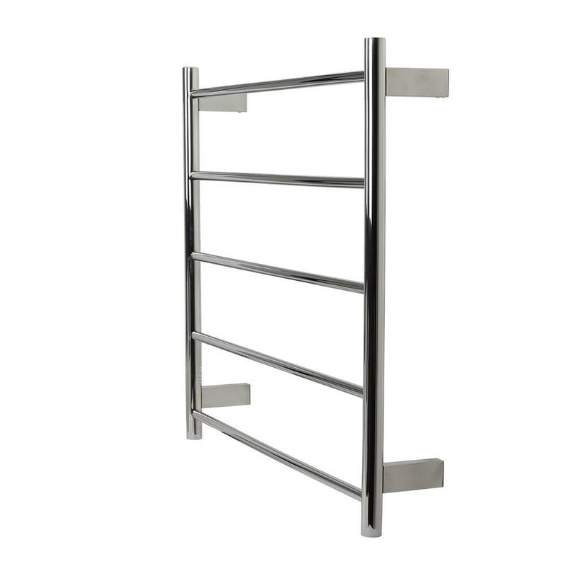 Aguzzo EZY FIT 750mm x 700mm Round Tube Dual Wired Heated Towel Rail Brushed Nickel - Sydney Home Centre