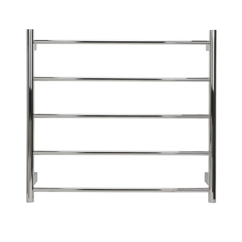 Aguzzo EZY FIT 750mm x 700mm Round Tube Dual Wired Heated Towel Rail Polished Stainless Steel - Sydney Home Centre