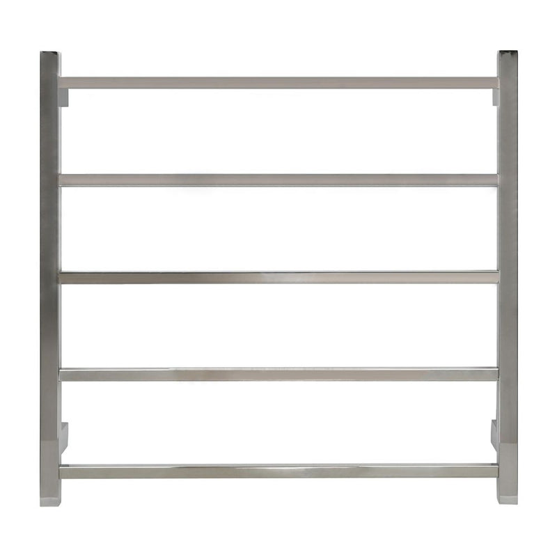 Aguzzo EZY FIT 750mm x 700mm Square Tube Dual Wired Heated Towel Rail Polished Stainless Steel - Sydney Home Centre
