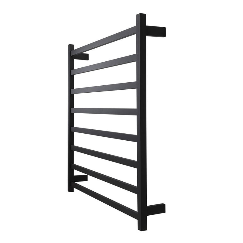 Aguzzo EZY FIT 900mm x 920mm Flat Tube Dual Wired Heated Towel Rail Matte Black - Sydney Home Centre