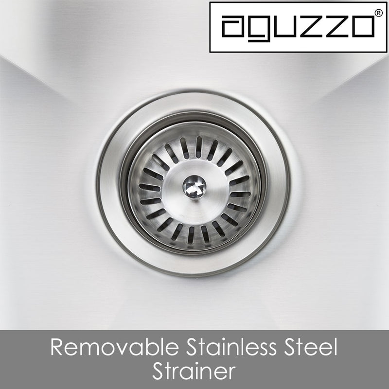 Aguzzo Stainless Steel Top/Under Mount 820mm Double Bowl Kitchen Sink Brushed Satin - Sydney Home Centre