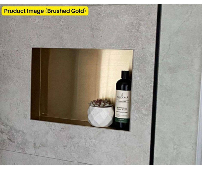 ANOOK Shower Niche 400x300x90mm PVD Brushed Gold - Sydney Home Centre