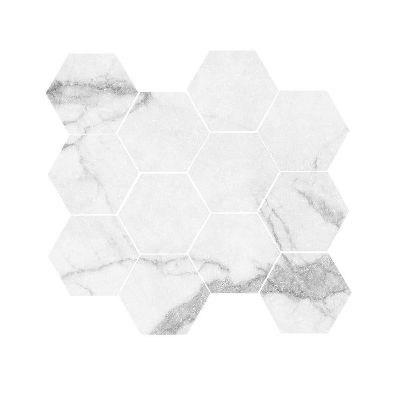AntiqueStone Bianco Hexagon Mosaic 265x300 Matte - Sydney Home Centre