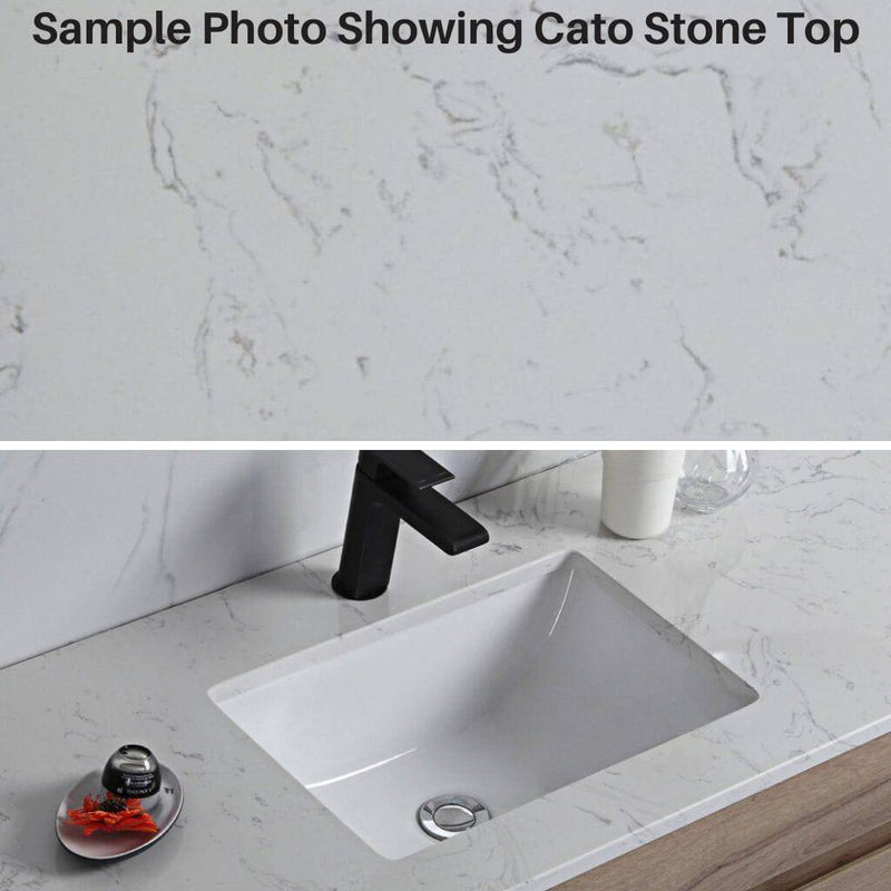 Aulic Leona 600mm Wall Hung Vanity Gloss White (Cato Stone Top With Undermount Basin) - Sydney Home Centre