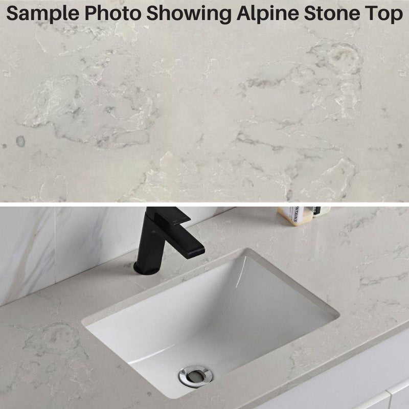 Aulic Leona 900mm Wall Hung Vanity Gloss White (Alpine Flat Quartz Stone Top) - Sydney Home Centre