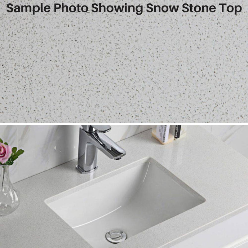 Aulic Leona 900mm Wall Hung Vanity Gloss White (Snow Flat Stone Top) - Sydney Home Centre