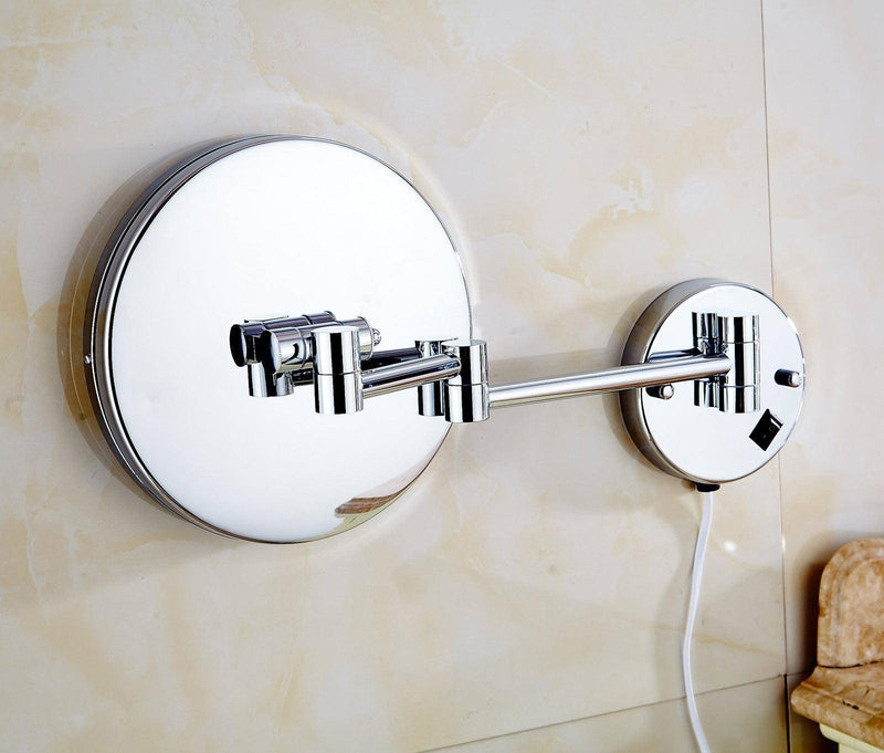 Dolphy 5X LED Magnifying Mirror Wall Mount - One Side Chrome - Sydney Home Centre
