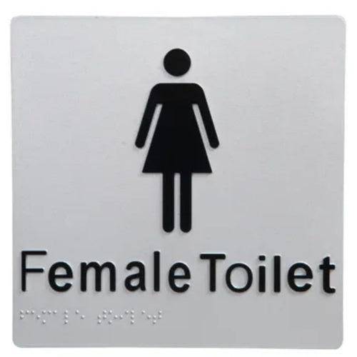 Dolphy Female Toilet Braille Sign Silver & Black - Sydney Home Centre