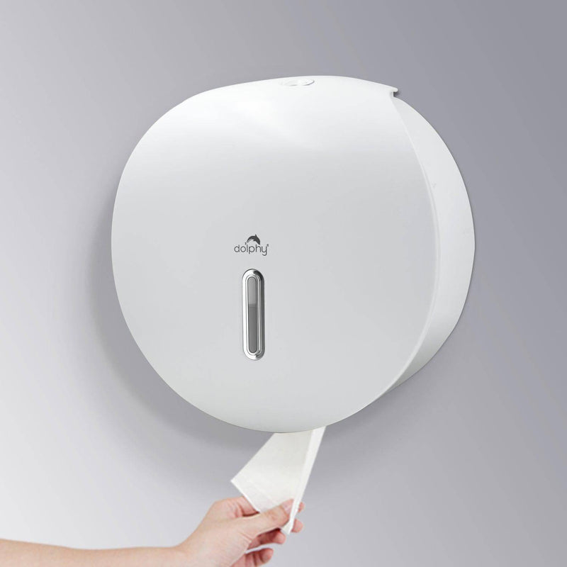 Dolphy Plaza Jumbo Toilet Roll Dispenser White (DTPR0014) - Sydney Home Centre