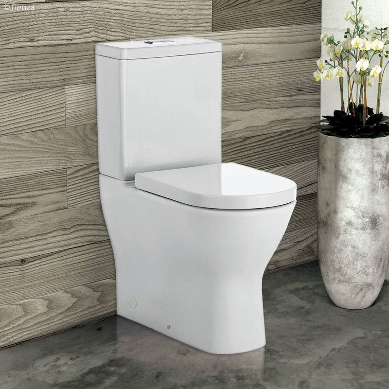 Fienza Delta Back-To-Wall Toilet Suite S-Trap 90mm - 160mm White - Sydney Home Centre