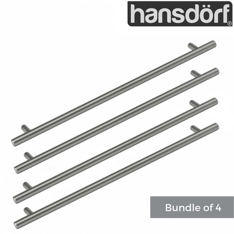 Hansdorf 300mm Round Solid Stainless Steel Cabinet Handles (Pack Of 4) Brushed Chrome - Sydney Home Centre