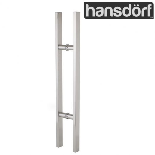 Hansdorf 600mm Square Stainless Steel Entrance Door Handle Pull Set Brushed Chrome - Sydney Home Centre