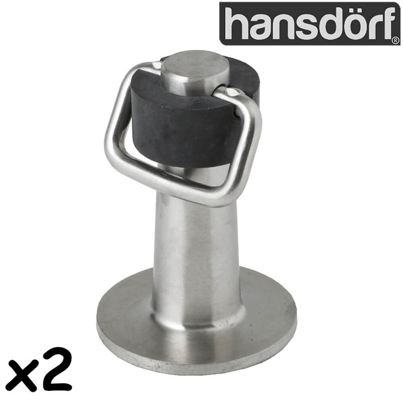 Hansdorf Heavy Duty With Catch Stainless Steel Floor Mounted Door Stopper (2-Pack) Brushed Chrome - Sydney Home Centre