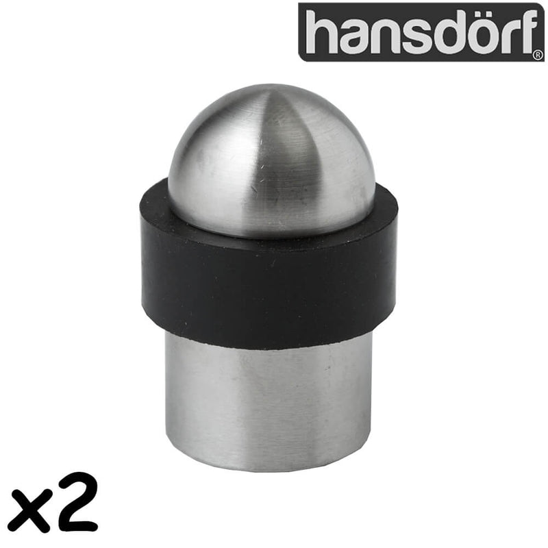 Hansdorf Solid Stainless Steel Floor Mounted Door Stopper Round Top (2-Pack) Brushed Chrome - Sydney Home Centre