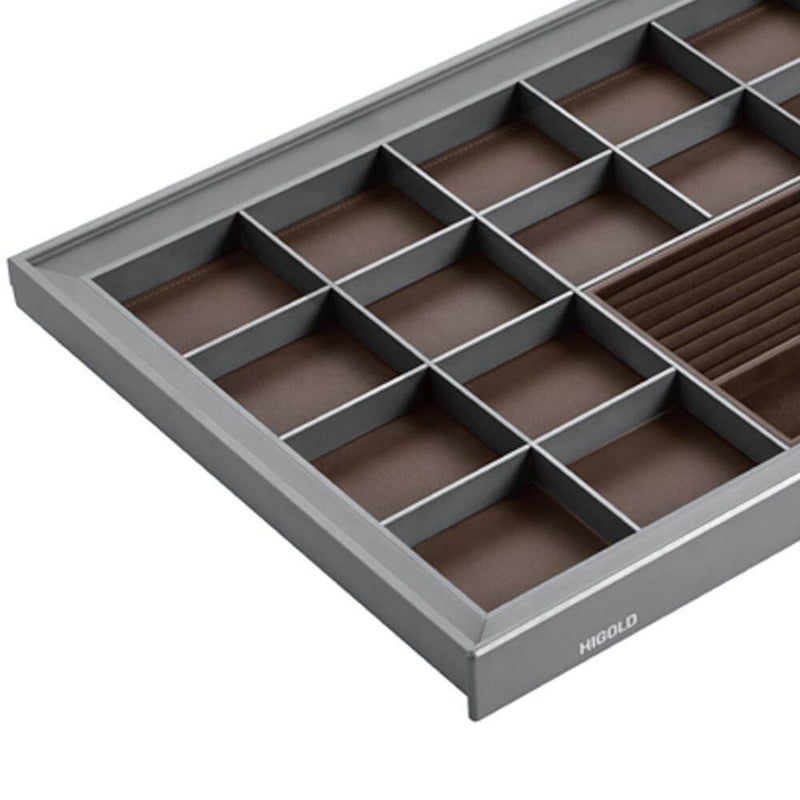 Higold A Series Pull Out Accessories / Jewellery Storage Box Fits 900mm Cabinet Grey & Chocolate - Sydney Home Centre