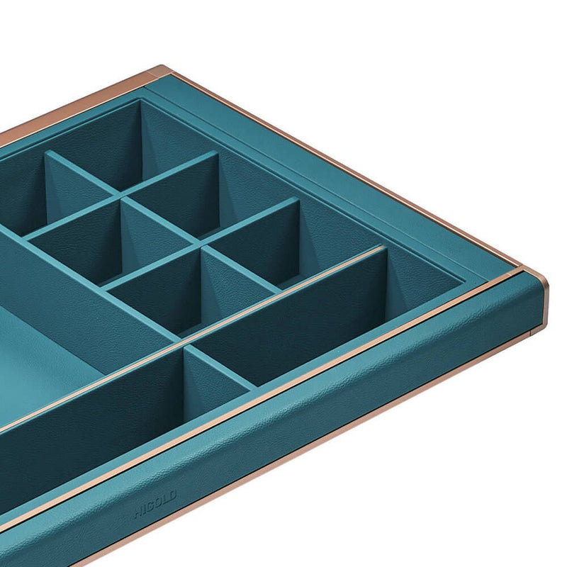 Higold B Series Pull Out Wardrobe Storage Tray With Multiple Sections Fits 900mm Cabinet Tiffany Teal With Copper - Sydney Home Centre