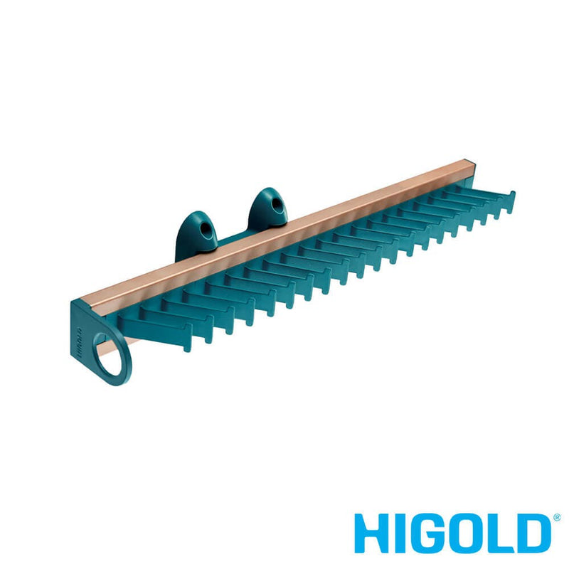 Higold B Series Side Mount Slide Out Wardrobe Tie Rack (Holds 20 Ties) Tiffany Teal With Copper - Sydney Home Centre
