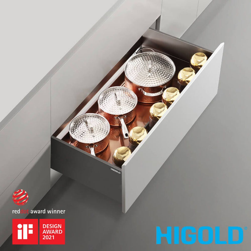Higold Shearer Pull Out Kitchen Drawer Deep Basket With Drain Tray Fits 600mm Cabinet Grey - Sydney Home Centre