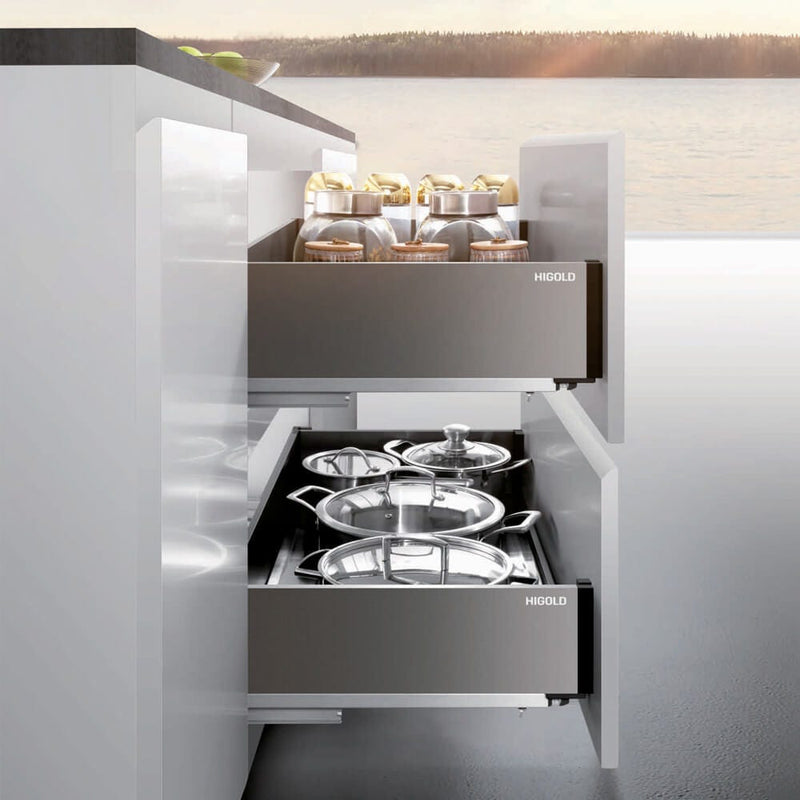 Higold Shearer Pull Out Kitchen Drawer With Drain Tray Fits 600mm Cabinet Grey - Sydney Home Centre