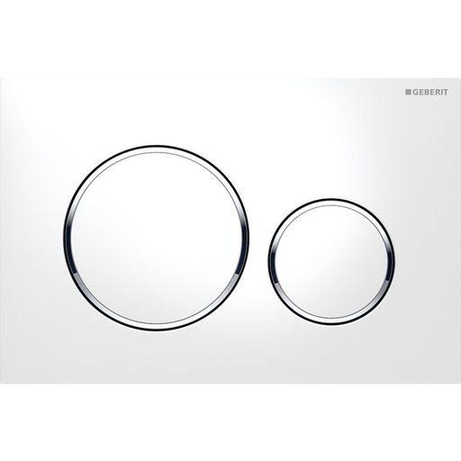 Mercio Geberit Sigma20 White Flush Plate With Chrome Trim - Sydney Home Centre