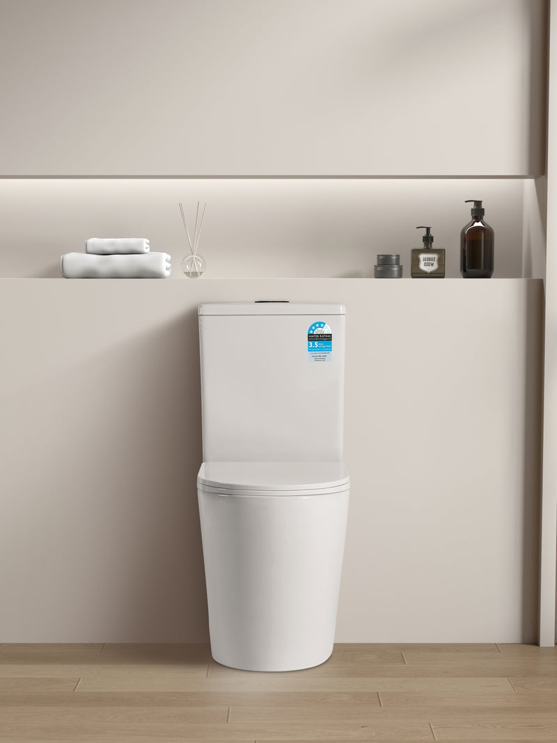 Poseidon Avis Rimless Toilet Suite White - Sydney Home Centre