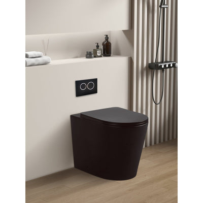 Poseidon Avis Rimless Wall Faced Floor Pan Matte Black - Sydney Home Centre