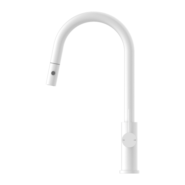 Nero Mecca Pull Out Sink Mixer With Vegie Spray Function Matte White - Sydney Home Centre