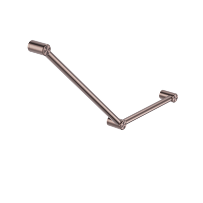 Nero Mecca Care 32mm Ambulant Toilet Grab Rail 45 Degree 750X450mm Brushed Bronze - Sydney Home Centre