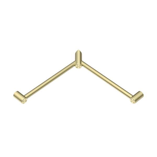 Nero Mecca Care 32mm Wrap Around Corner Grab Rail 600X600mm Brushed Gold - Sydney Home Centre