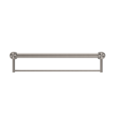 Nero Mecca Care 32mm Grab Rail With Towel Holder 600mm Brushed Nickel - Sydney Home Centre