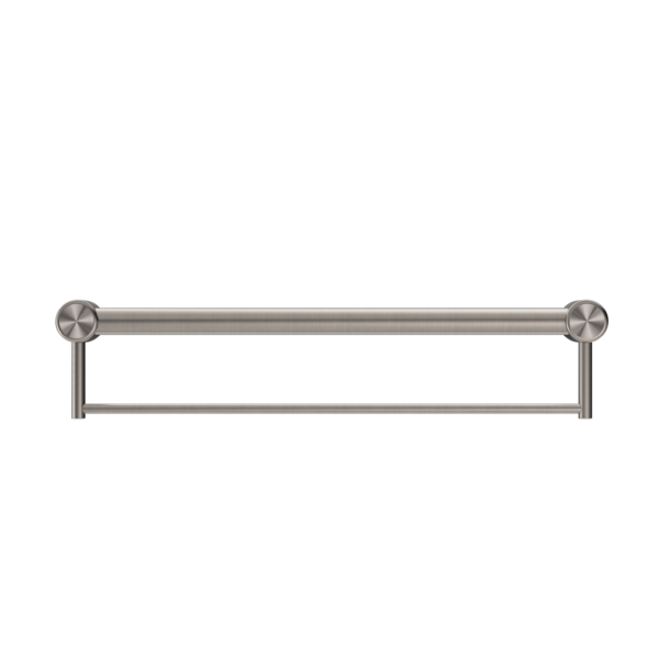 Nero Mecca Care 32mm Grab Rail With Towel Holder 600mm Brushed Nickel - Sydney Home Centre