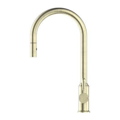 Nero York Pull Out Sink Mixer With Vegie Spray Function With Metal Lever Aged Brass - Sydney Home Centre