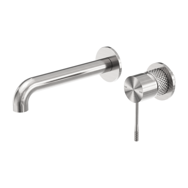Nero Opal Wall Basin / Bath Mixer With Separate Backing Plate Brushed Nickel - Sydney Home Centre