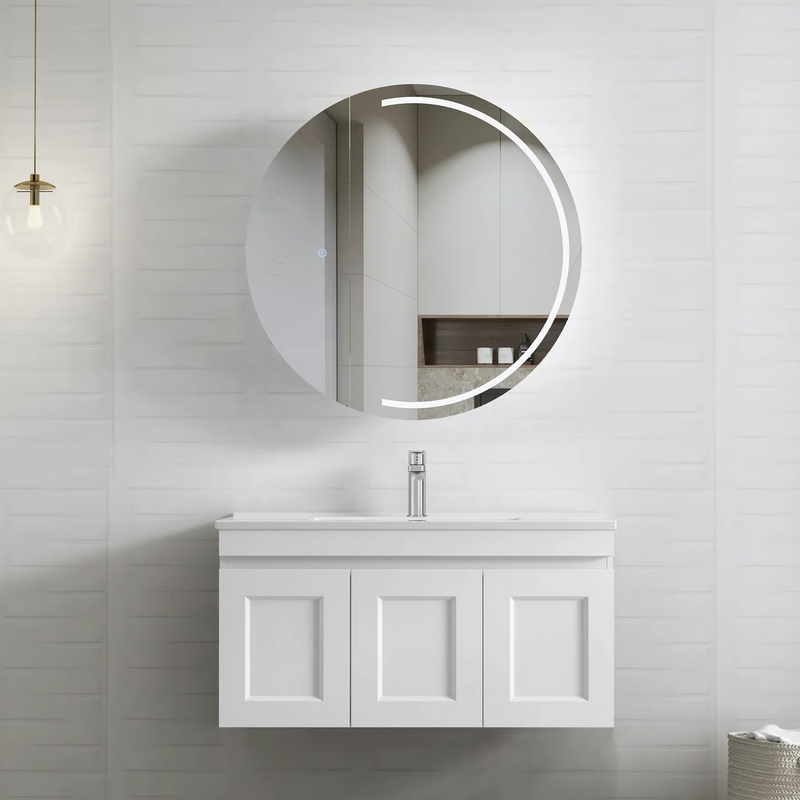 Otti Hampton Mark II 900mm Wall Hung Vanity White Satin (Cabinet Only) - Sydney Home Centre