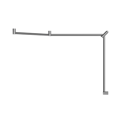 Nero Mecca Care 32mm Dda Toilet Grab Rail Set 45 Degree Continuous 750X965X1025mm Chrome - Sydney Home Centre